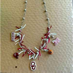 Oklahoma Sooners football/basketball necklace